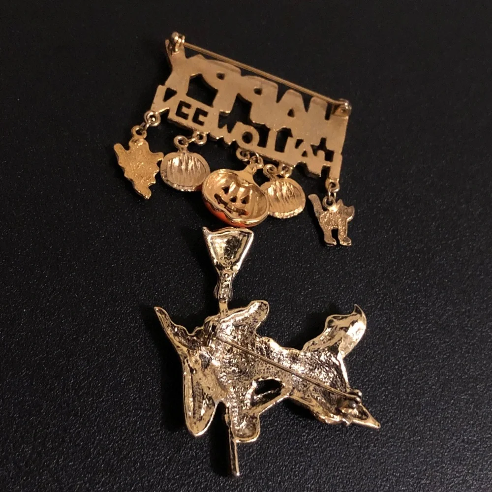 Halloween Pin Set - Happy Halloween, Witch & Skeleton